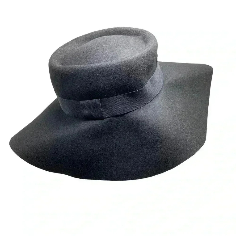 Silence+Noise Urban outfitters floppy festival boho black wool hat